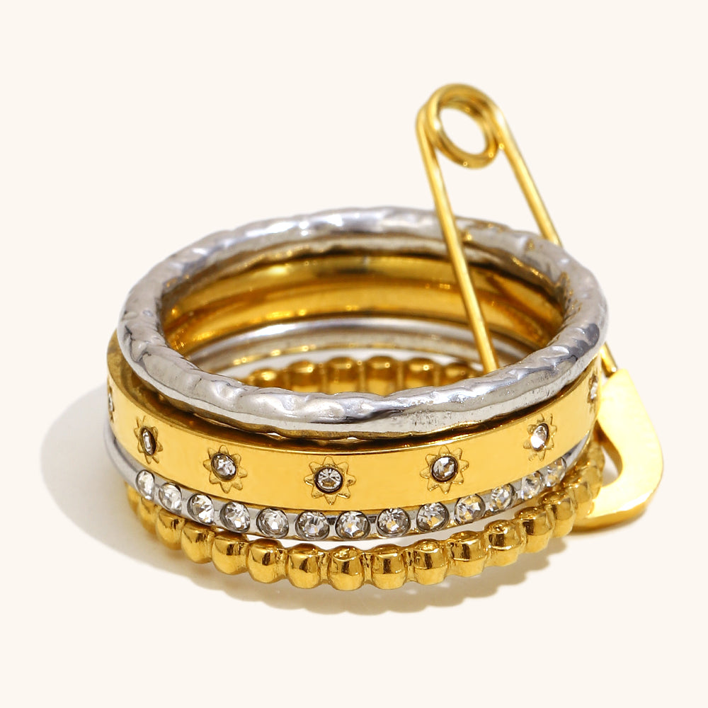 Mixed Tones Stackable Ring