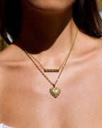 Valea's Sister Dainty Waterproof Bar Necklace in Gold | Non-Tarnish Stainless Steel