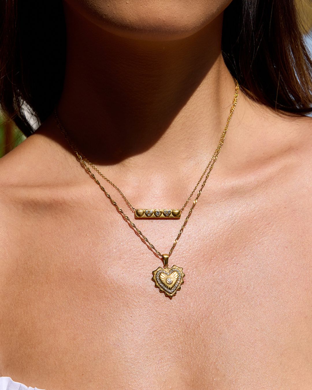 Valea's Sister Dainty Waterproof Bar Necklace in Gold | Non-Tarnish Stainless Steel