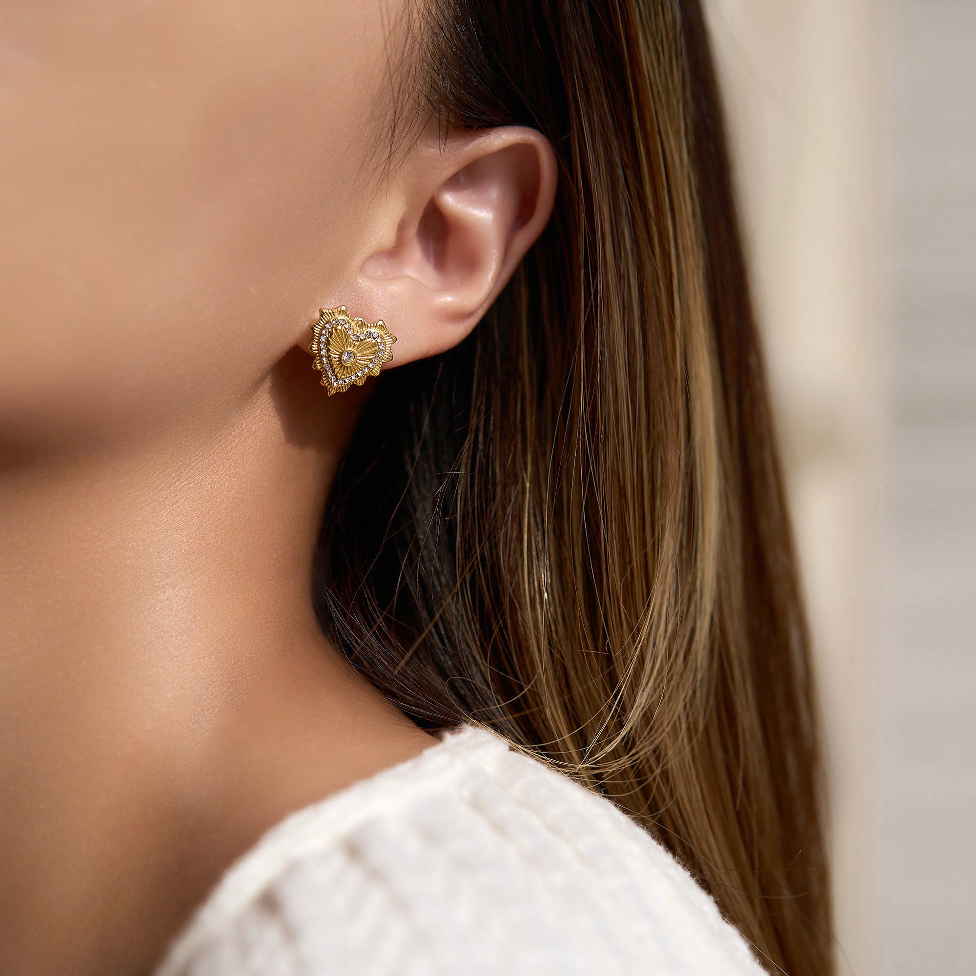 Valea Stainless Steel Heart Earrings