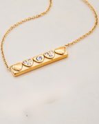 Valea's Sister Dainty Waterproof Bar Necklace in Gold | Non-Tarnish Stainless Steel